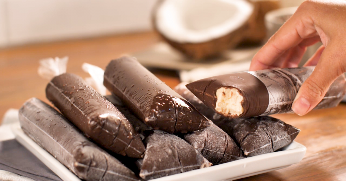 Geladinho com Casca de Chocolate