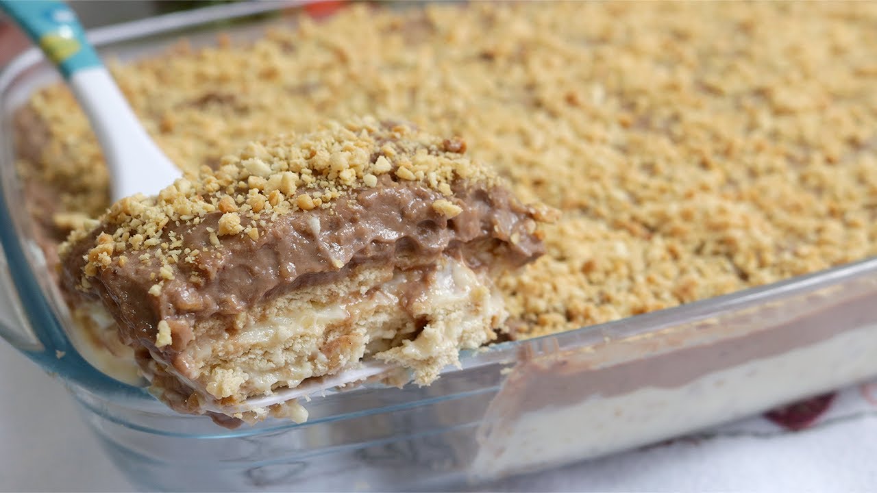 Pavê de Bolacha com Amendoim