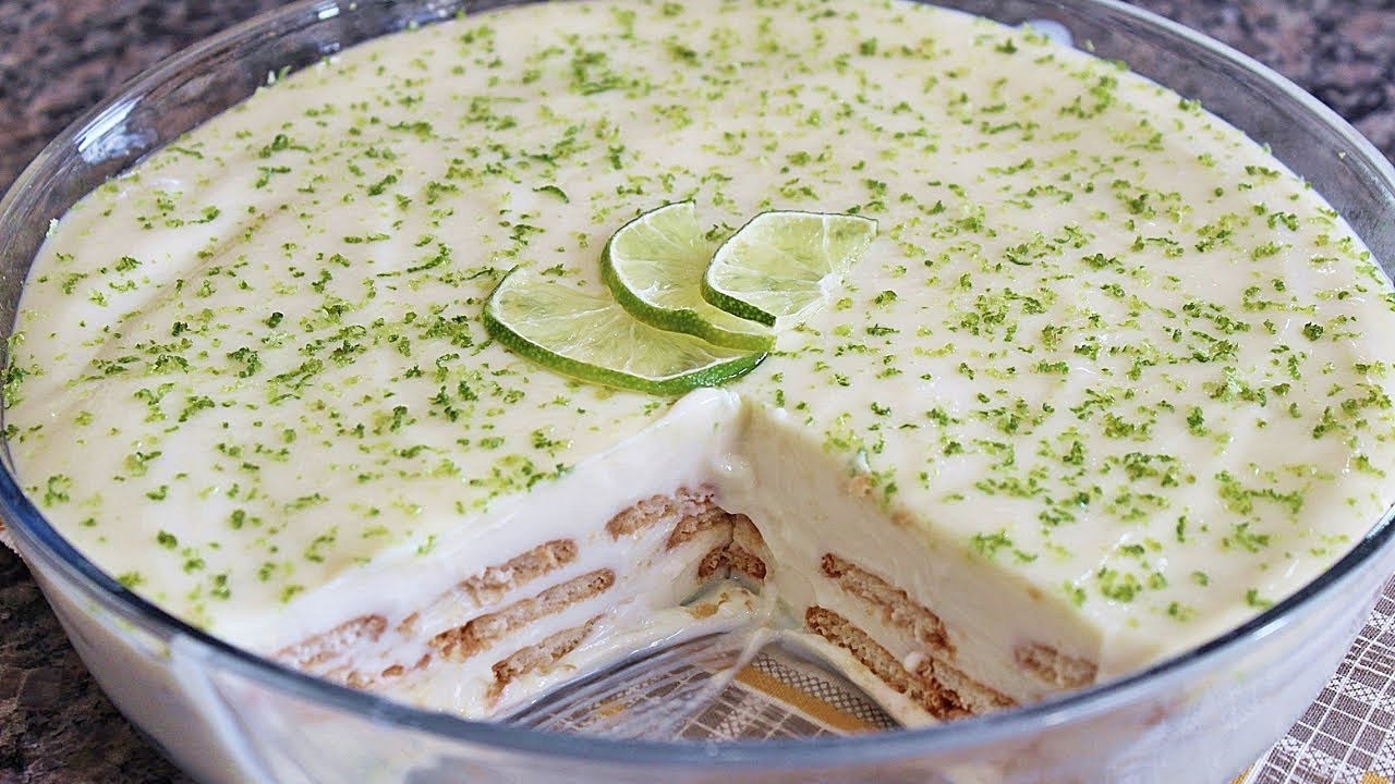 Pavê de Limão com Biscoito Maisena